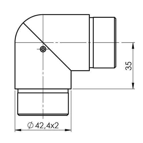 Csuklós kapaszkodó átmenet kapaszkodóhoz D42,4mm (B)